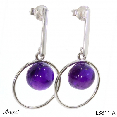 Earrings E3811-A with real Amethyst