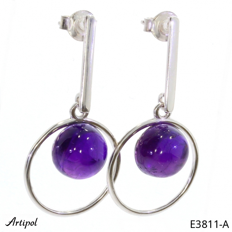 Boucles d'oreilles E3811-A en Amethyste véritable