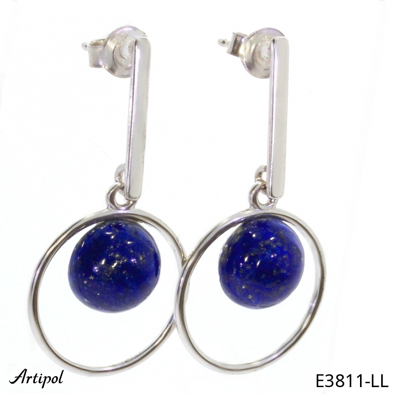 Earrings E3811-LL with real Lapis lazuli