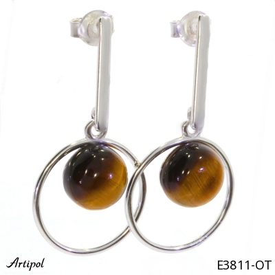 Earrings E3811-OT with real Tiger’s Eye