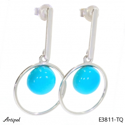 Earrings E3811-TQ with real Turquoise