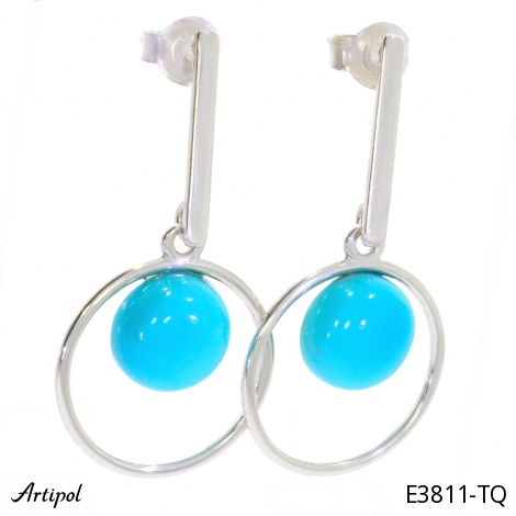 Earrings E3811-TQ with real Turquoise