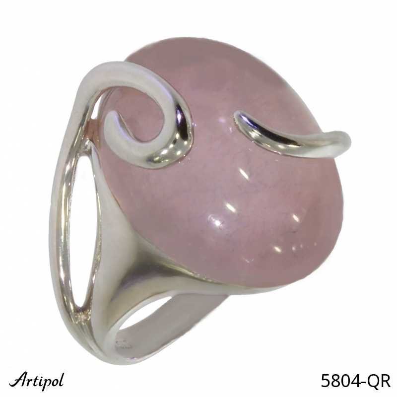 Ring 5804-QR with real Rose quartz