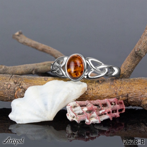 Ring 2628-B mit echter Bernstein