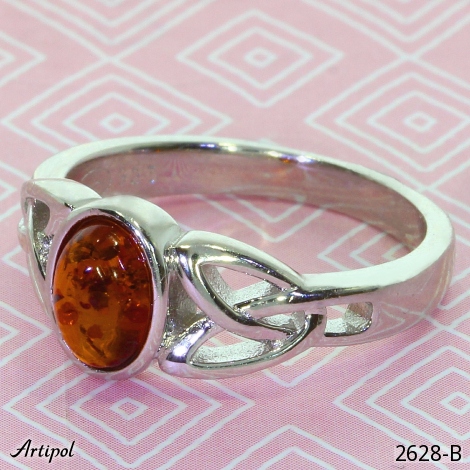 Ring 2628-B mit echter Bernstein