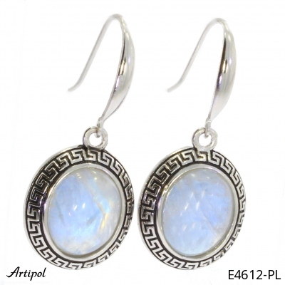 Earrings E4612-PL with real Rainbow Moonstone