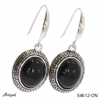 Earrings E4612-ON with real Black onyx