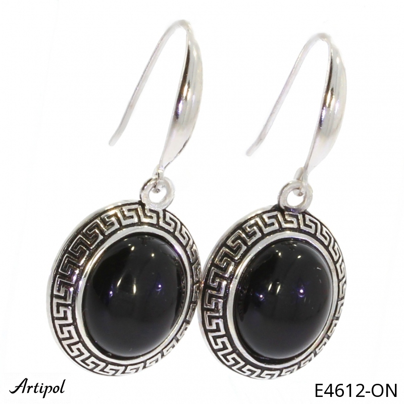 Boucles d'oreilles E4612-ON en Onyx noir véritable