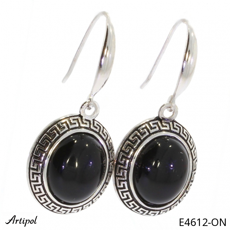 Earrings E4612-ON with real Black Onyx