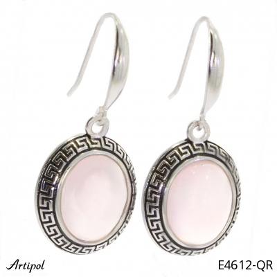 Earrings E4612-QR with real Rose Quartz