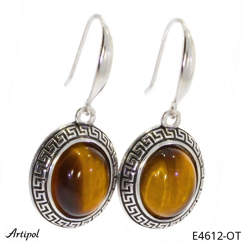 Boucles d'oreilles E4612-OT en Oeil de tigre véritable