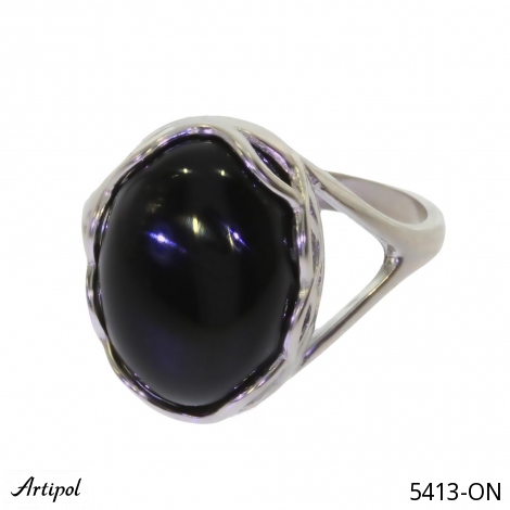 Bague 5413-ON en Onyx noir véritable