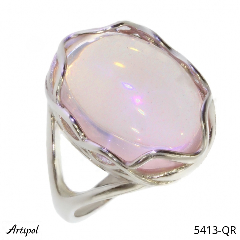 Ring 5413-QR with real Rose Quartz
