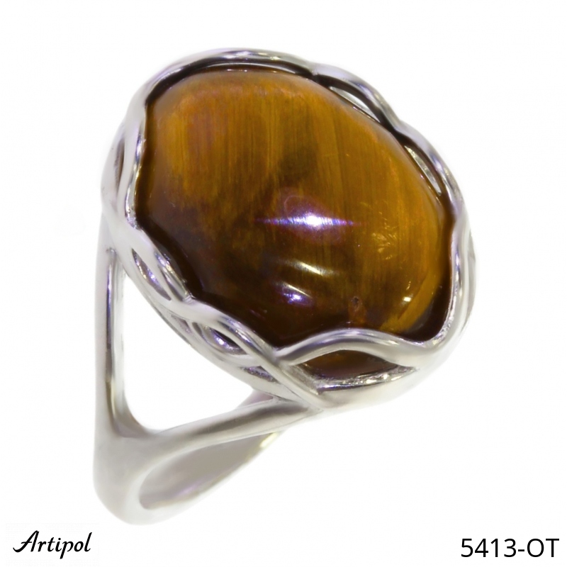 Bague 5413-OT en Oeil de tigre véritable