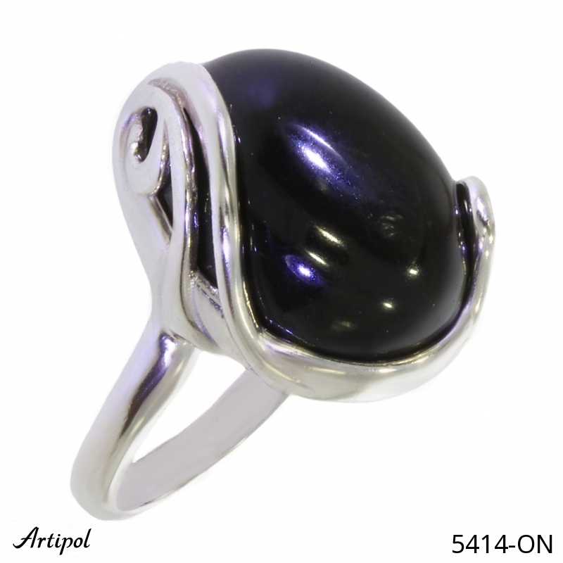 Bague 5414-ON en Onyx noir véritable