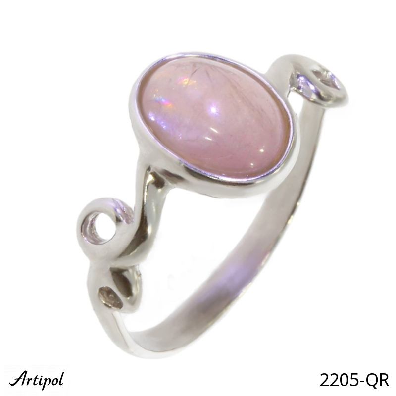 Bague 2205-QR en Quartz rose véritable