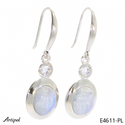 Earrings E4611-PL with real Moonstone