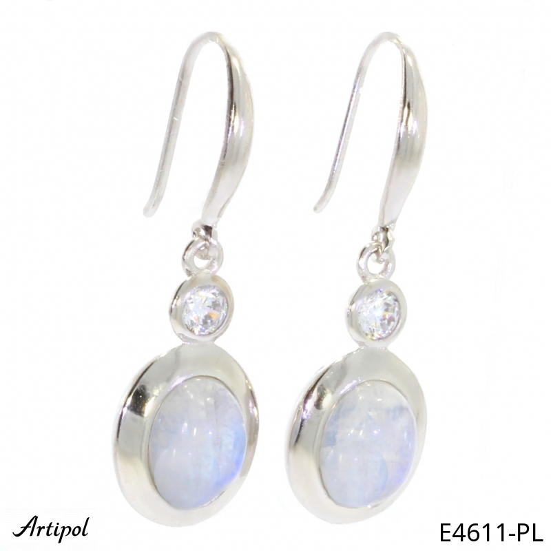 Earrings E4611-PL with real Moonstone