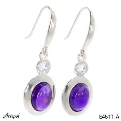 Earrings E4611-A with real Amethyst