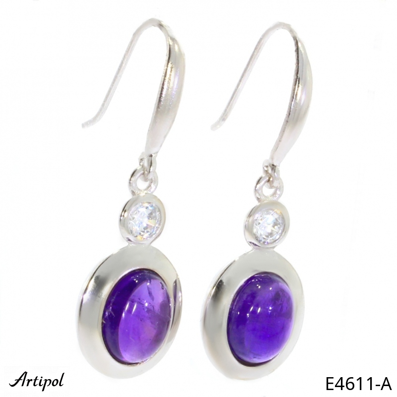Earrings E4611-A with real Amethyst