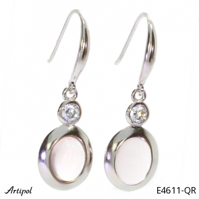 Boucles d'oreilles E4611-QR en Quartz rose véritable