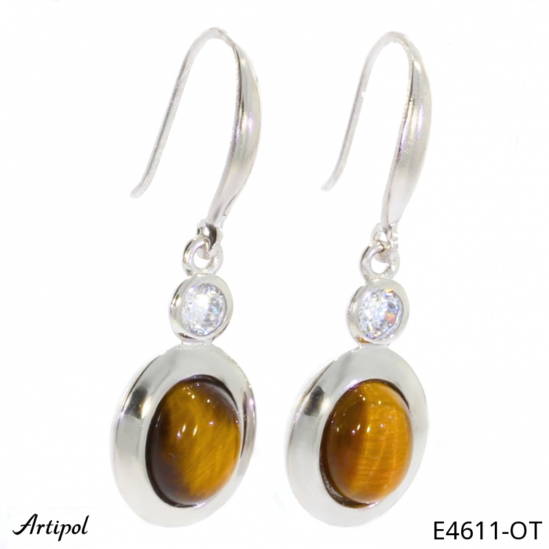 Boucles d'oreilles E4611-OT en Oeil de tigre véritable