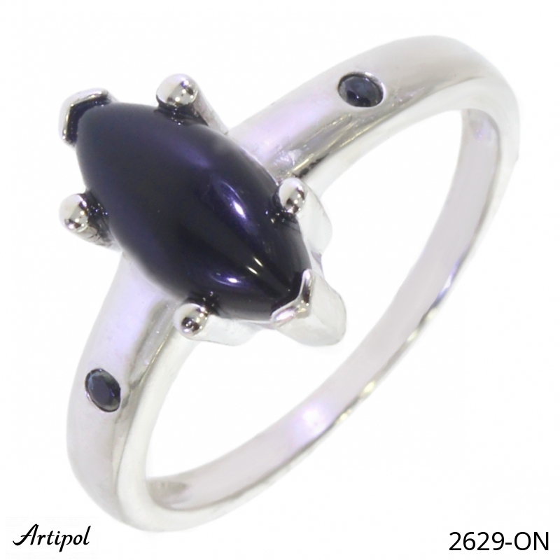 Bague 2629-ON en Onyx noir véritable