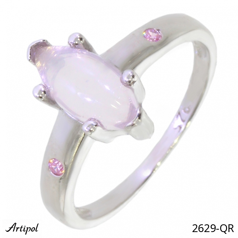 Ring 2629-QR with real Rose quartz