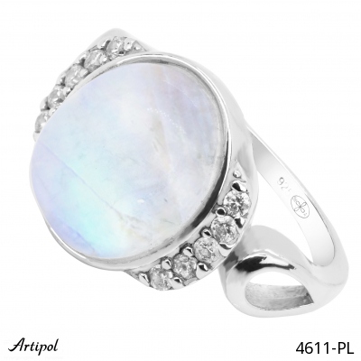 Ring 4611-PL with real Rainbow Moonstone