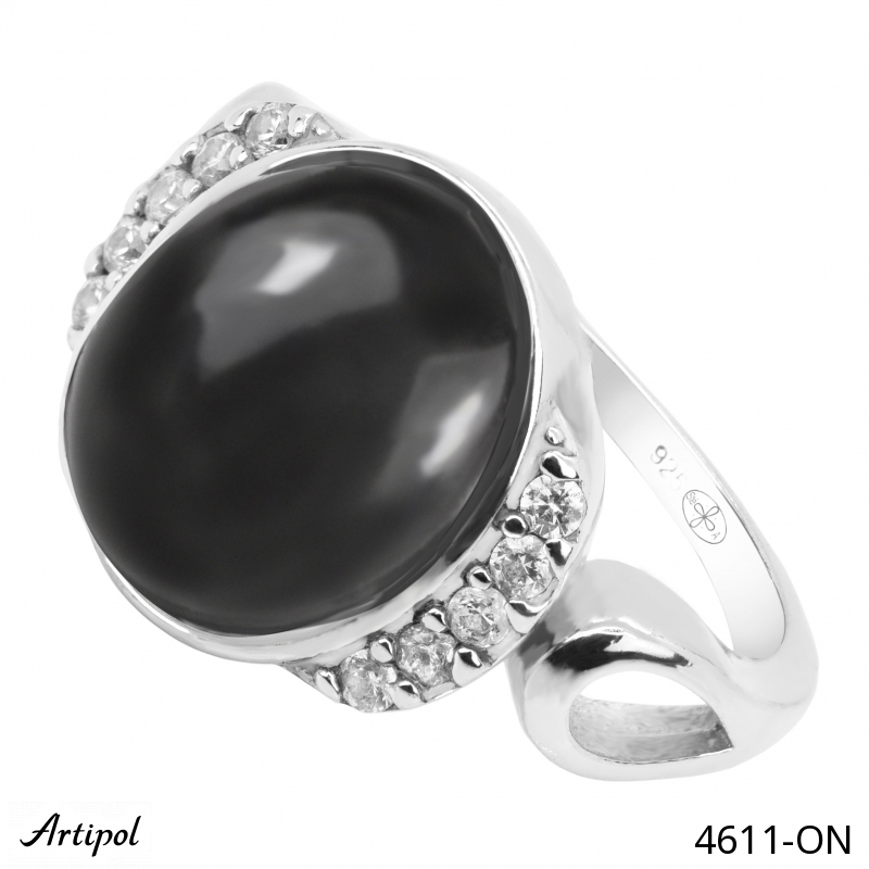 Ring 4611-ON mit echter Schwarzem Onyx