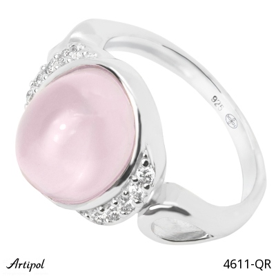 Ring 4611-QR with real Rose quartz