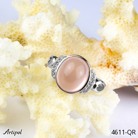 Ring 4611-QR mit echter Rosenquarz