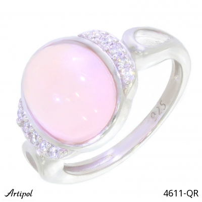Ring 4611-QR with real Rose quartz