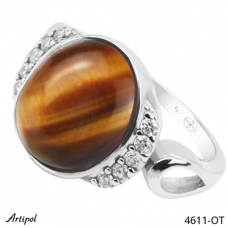 Bague 4611-OT en Oeil de tigre véritable