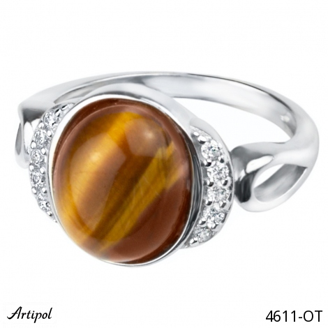 Bague 4611-OT en Oeil de tigre véritable