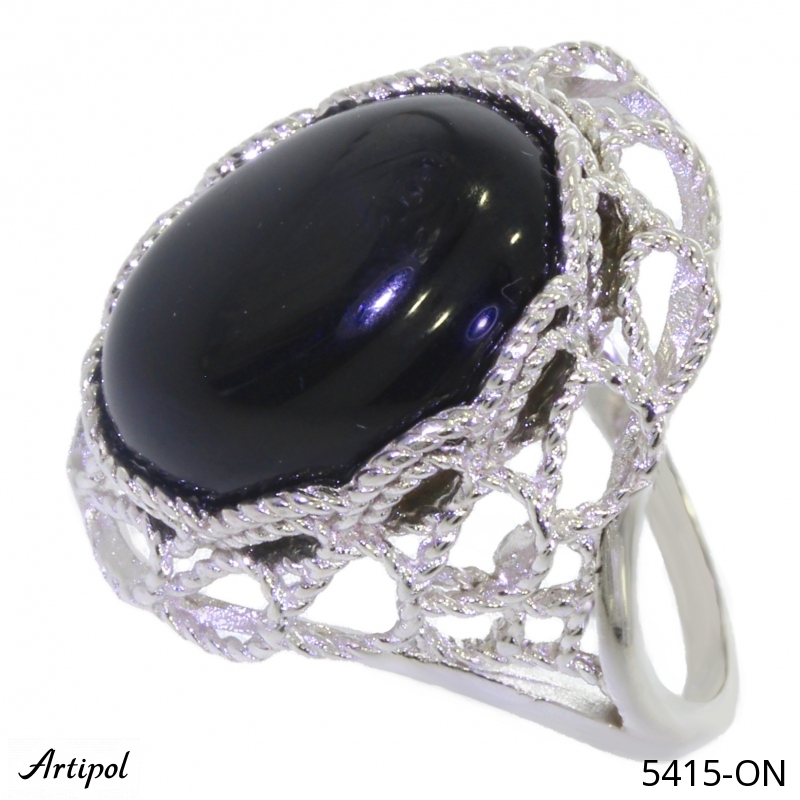 Bague 5415-ON en Onyx noir véritable