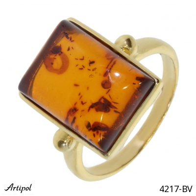Ring 4217-BV with real Amber gold plated