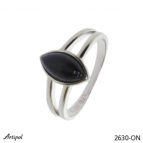 Bague 2630-ON en Onyx noir véritable
