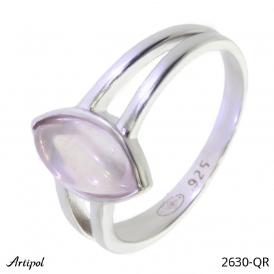 Ring 2630-QR with real Rose quartz