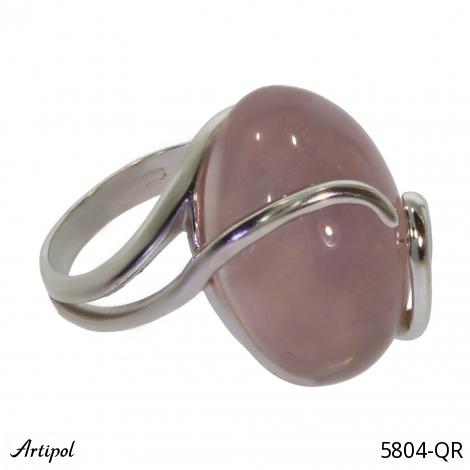 Ring 5804-QR mit echter Rosenquarz