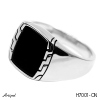 Men's ring H7001-ON with real Black Onyx