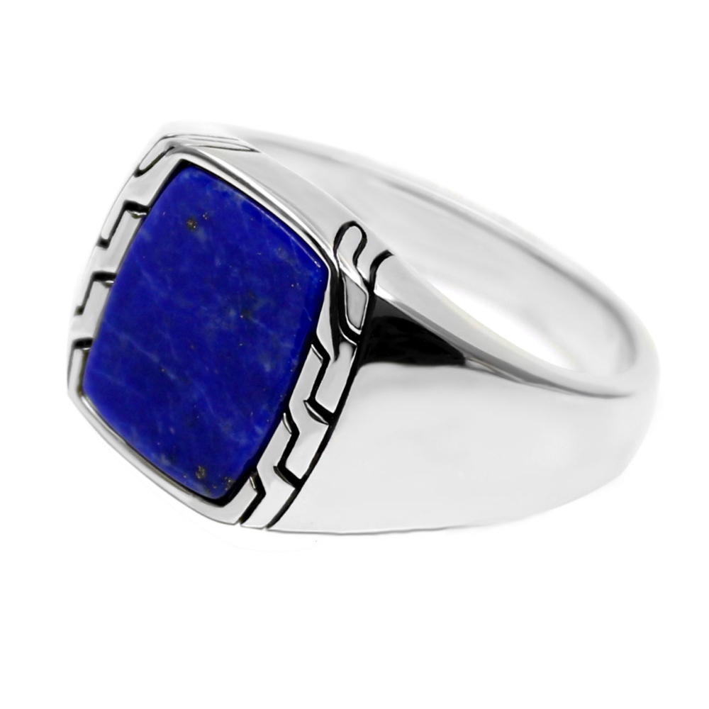 Natural Oval Shape Blue Lapis Lazuli Mens Ring Sterling Silver 925 Handmade  Ring | eBay