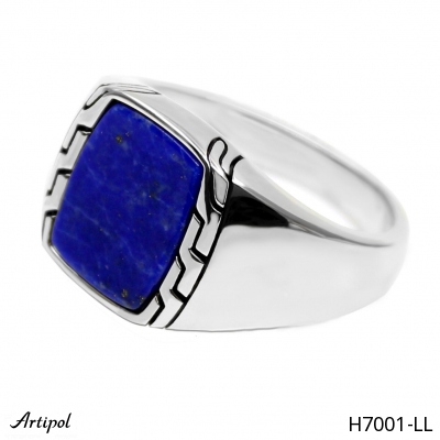 Men's ring H7001-LL with real Lapis lazuli