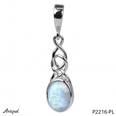 Pendant P2216-PL with real Rainbow Moonstone