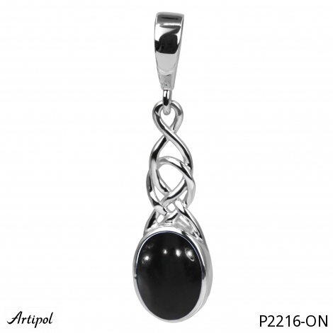 Pendentif P2216-ON en Onyx noir véritable