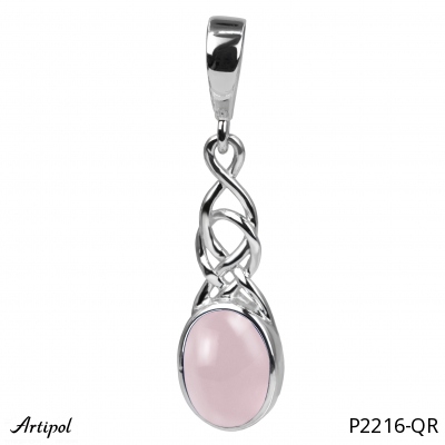 Pendant P2216-QR with real Rose Quartz