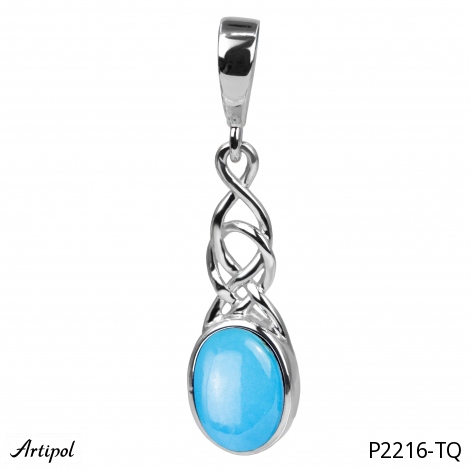 Pendentif P2216-TQ en Turquoise véritable