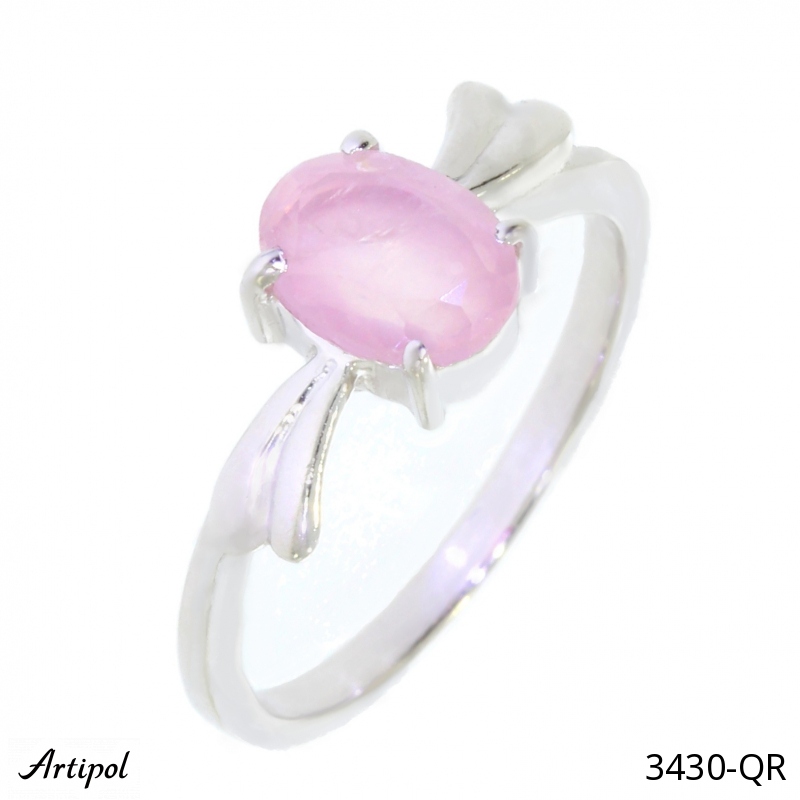 Ring 3430-QR with real Rose quartz