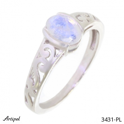 Ring 3431-PL with real Rainbow Moonstone