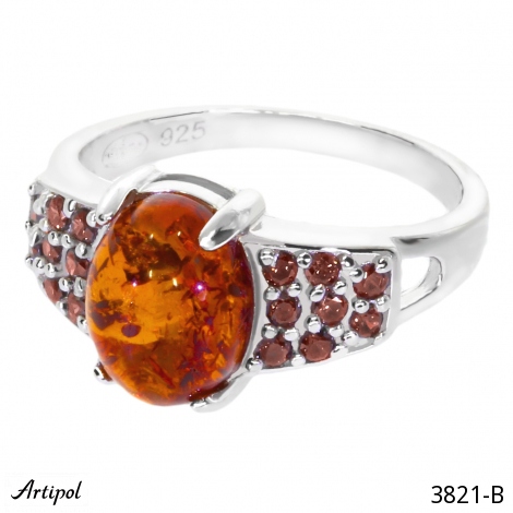 Ring 3821-B with real Amber